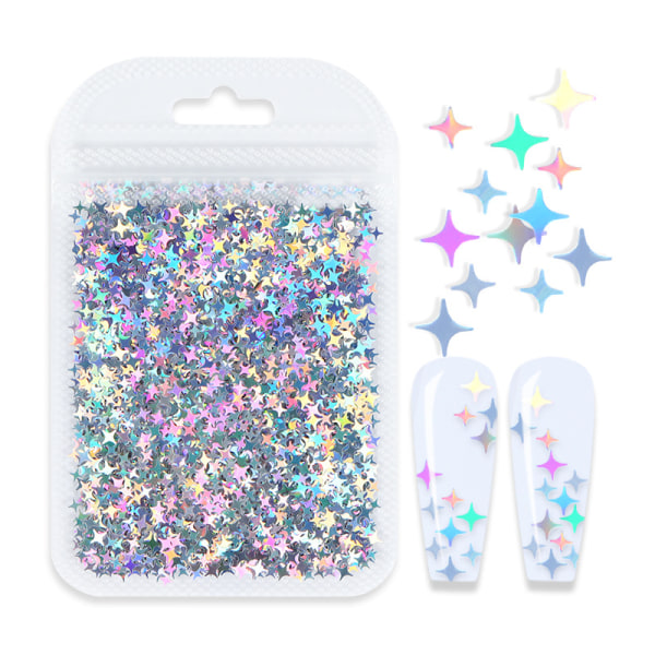 1 Bag Romantic Star Sequin Nail Art Decorations 4MM+2.5MM Women