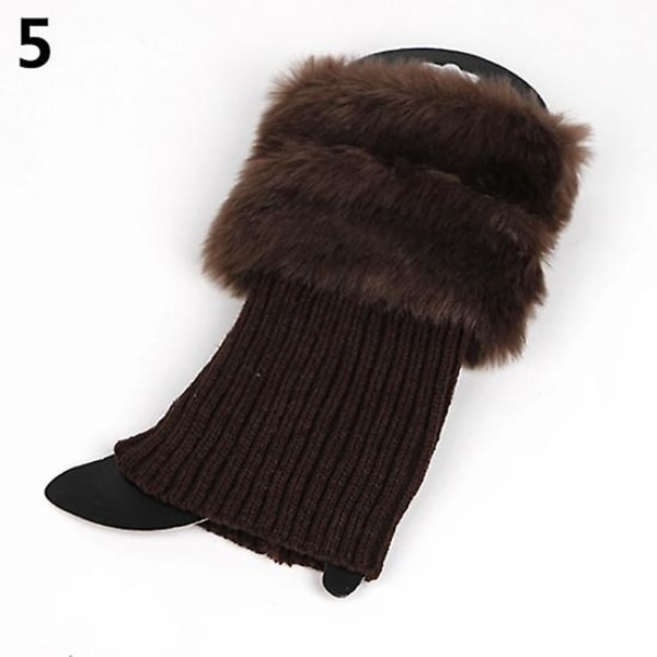 Kvinnors höst vinter mode lurvig ribbade boot cuffs boot toppers benvärmare