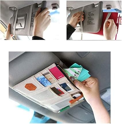 2 stk. bilopbevaringspose, bilvisirarrangør, auto interiør bil solvisir