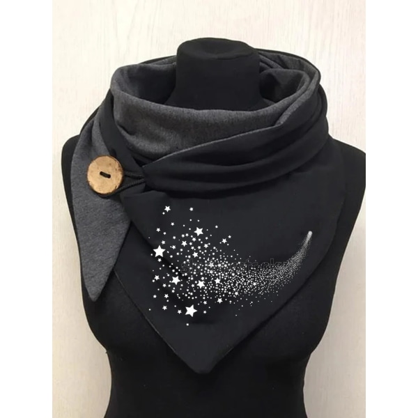 Fashion Dam Vinter Tryck Knapp Mjuk Wrap Casual Varm Halsduk