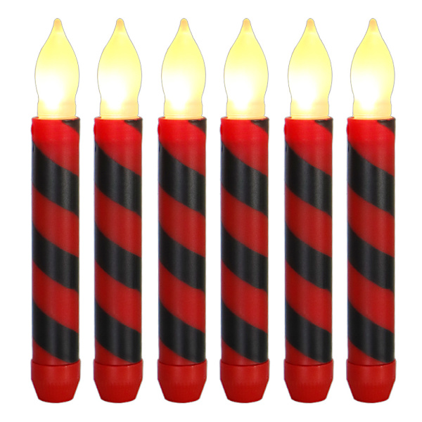 12-pakke julelys uten flamme, flimrende batteridrevne julelys med stativ, LED-lysholdere
