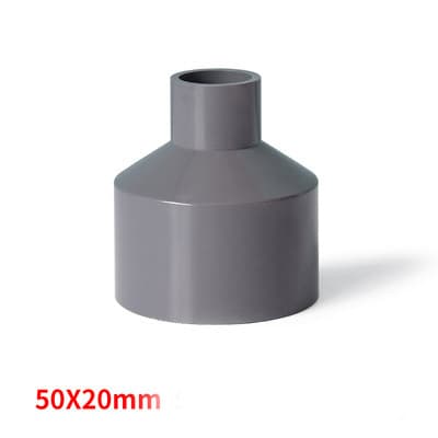 50mm x 20mm Reducerrør PVC-rørfitting Kobling Hub til Hub Kobling Grå 2stk