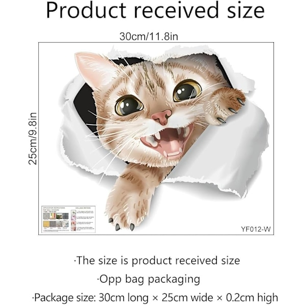 30*25CM 2 st Katt Vägg Självhäftande Toalettlock Dekaler Roliga Pvc Vattentäta Toalettsits Dekaler För Lock Vägg Dekaler