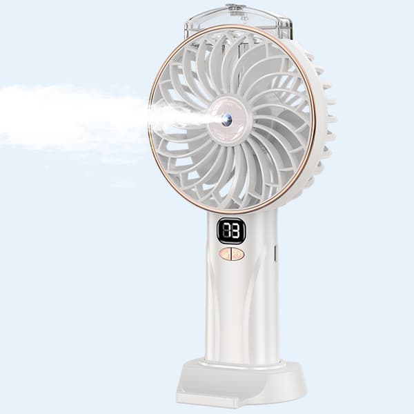 Bærbar Håndventilator, 2000mAh USB Genopladelig Mini Ventilator, Foldbart Design (Hvid