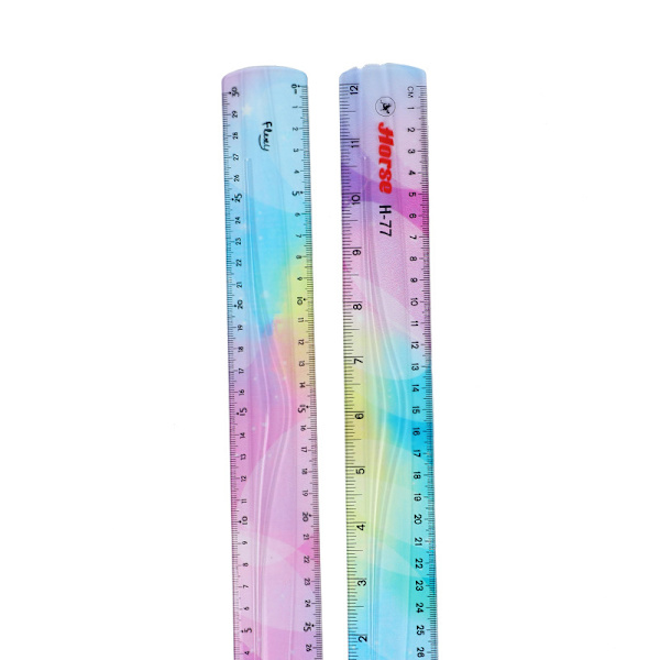 2 stycken 30 cm/12 tum linjaler, okrossbar flexibel linjal plast