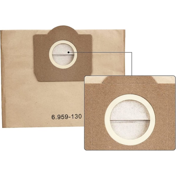 12 kpl Karcher-pölypussi 6.959-130.0 Paper Bag -suodatin yhteensopiva Wd 3:n kanssa