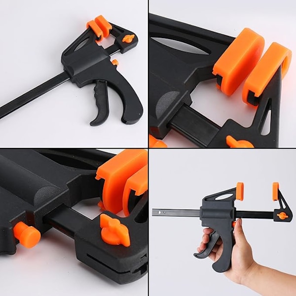 6 stycken enhandsgreppstänger, spärrtänger, F snabbfästen, Carpente