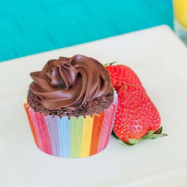 200 stk. cupcakeforme, cupcakeforme i regnbuefarver, cupcakeforme, kageform
