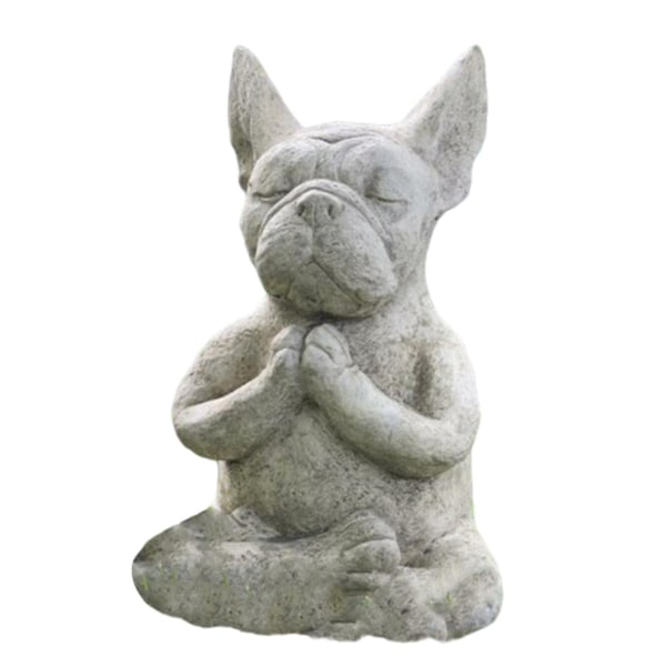 Udendørs Fransk Bulldog Have Statue Meditation Resin Craft Dog Memorials D