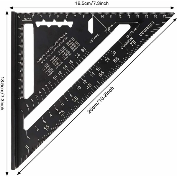 Triangle Ruler, Aluminum Alloy Triangle Square, Aluminum Triangle Ruler, Tr