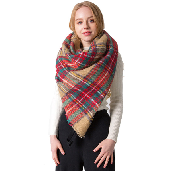 Plaid Blanket Thick Winter Scarf Tartan Chunky Wrap Oversized Sha