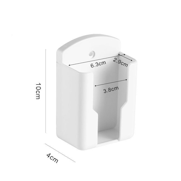 Fjärrkontrollförvaringslåda för väggmontering, vit (10 x 4 cm)