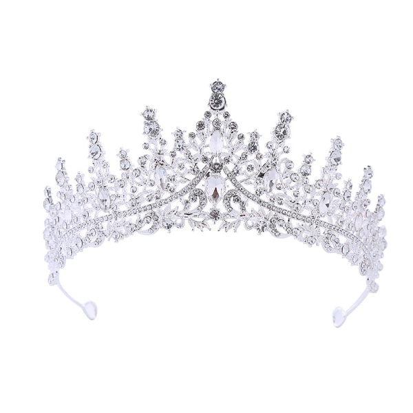 Hopeiset hääkristallitiaarat ja -kruunut naisille, Bride Royal Q