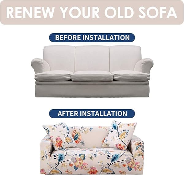 Stretchiga sofföverdrag Tryckta sofföverdrag Loveseat-överdrag för 2-sits soffor C