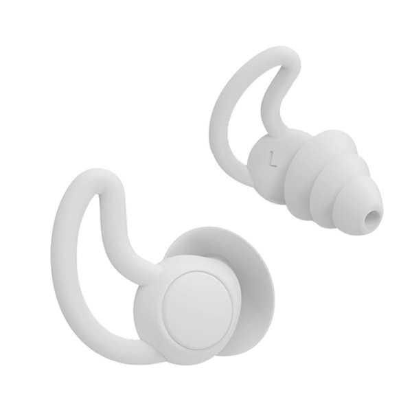 4 par, støjreducerende soveøretelefoner, genanvendelige og vaskbare, hvide