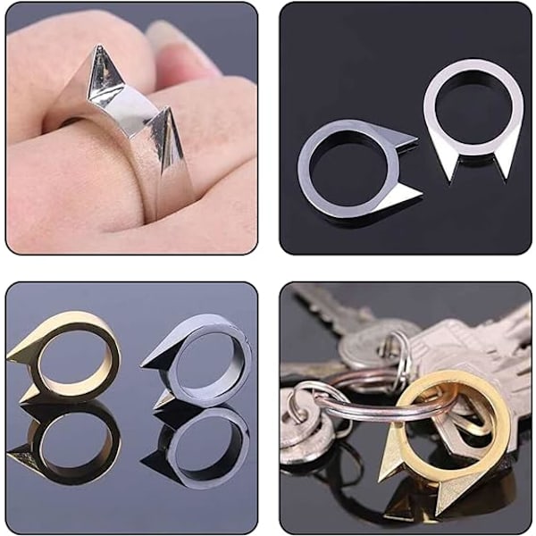 3 stk. Punk Ring til mænd og kvinder Geometriske kno ringe Cool Punk Katteøre Single Joint Finger Ring Gothic Metal Ringe