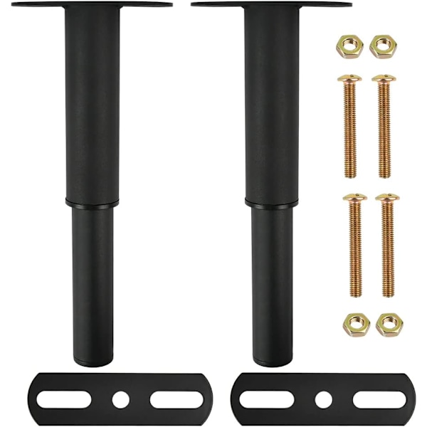 Pakke Justerbare Seng Ben 150-275mm, Justerbare Møbelben, Heavy Duty Seng Center Ramme til Køkkenbord Stol Sofa, Sort