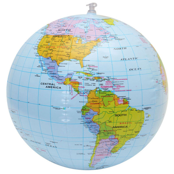 2 st 16 Inch Earth Globe World Globe Uppblåsbar Geografi Världskarta Vatten