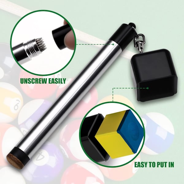 Liitu pidike biljardi, 2 in 1 Pool Cue Liitu pidike, Kannettava Pool Snooker Liitu pidike, Biljardi Cue Tip Pricker