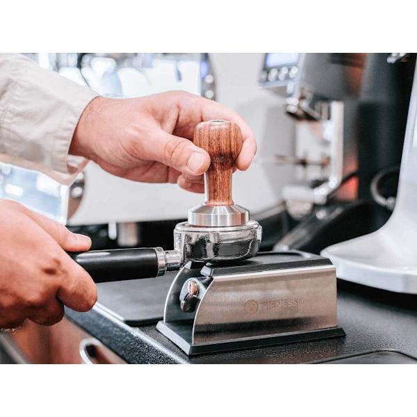Tamper Set 51 mm - Kaffeestößel aus Edelstahl und echtem Holzgriff