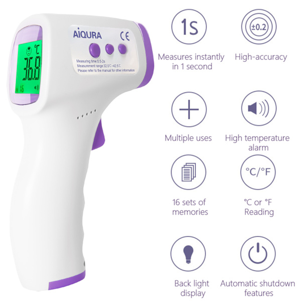 Termometer för vuxna, beröringsfri infraröd digital termometer för feber,