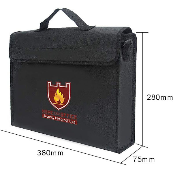 Palonkestävä asiakirjalaukku rannehihnalla, vedenkestävä asiakirjalaukku, palonkestävä turvalaukku olkahihnalla 38 x 28 x 7,5 cm