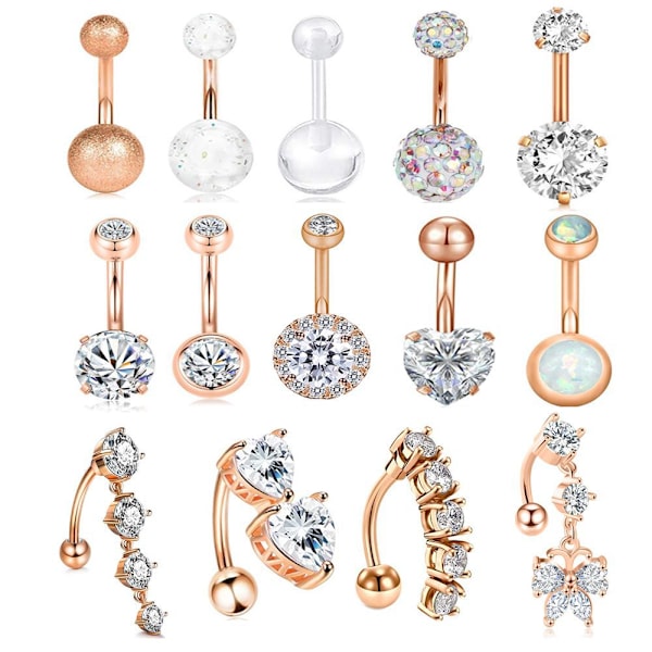 Mave Ringe 14stk Rustfrit Stål Elegant Stil Dangle til Fest Ferie Fødselsdag