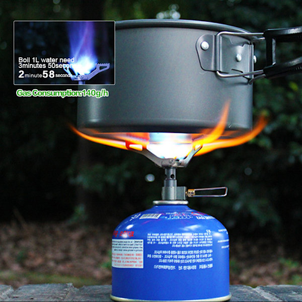 50g Ultralett Komfyr BRS-3000T Titanlegering Camping Komfyr Gasskomfyrer Utendørs Komfyr Gasskomfyr Miniatyr Gasskomfyr Bærbar Piknik，85*68.5mm