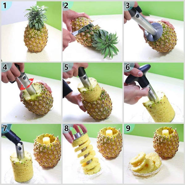 Ananas-kernefjerner, [Opgraderet, forstærket, tykkere blad] Premium ananas-kernefjerner