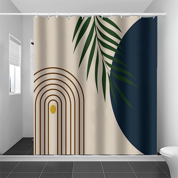 Enkel, smuk og moderne vandtæt bruseforhæng, maskinvaskbar, hurtigtørrende, 180x230cm til badekar eller badeværelse