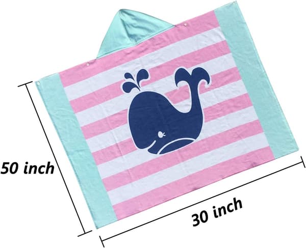 Barnehette med hette Rosa og Blå 100% Bomull Ultramyk og Superabsorberende(B