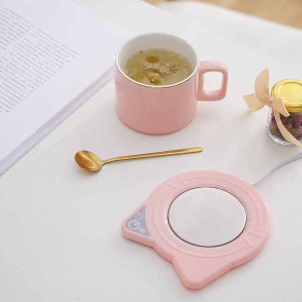 Smart kaffevärmare bas, elektrisk kopp tallrik, kompatibel med alla rosa koppar