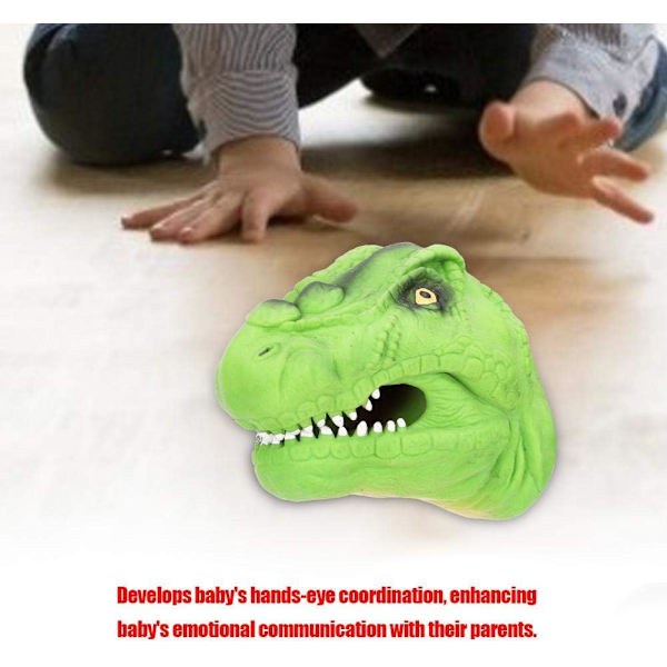 Handdocka Dinosaurie Hög Dockhandskar Simulering Dinosaurie Seriefigur Berättande Leksak för Barn (Grön)