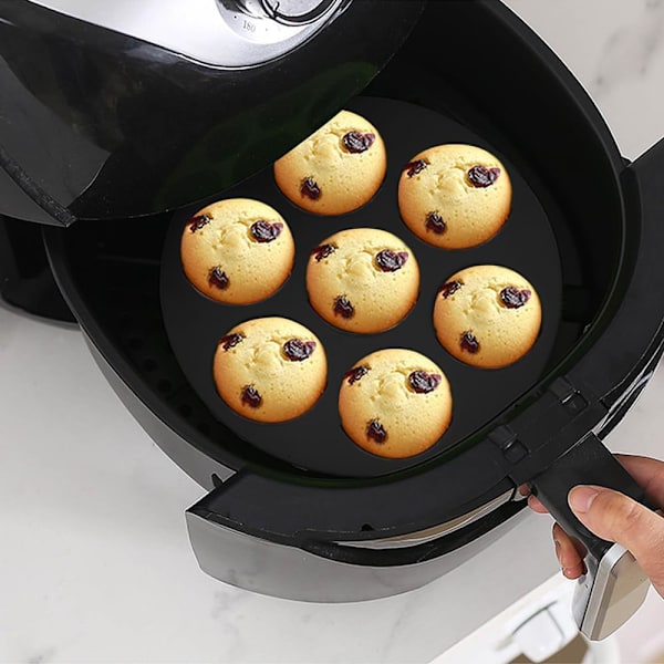 Pieces Air Fryer Muffinform, Muffinform, Silikon Muffinform, Silikon Muffinform til Air Fryer til 7 Muffins og Kager, til Kager, Muffinforme