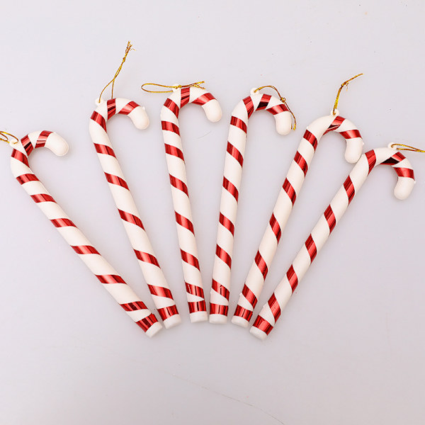 6 st julgransprydnader i form av pepparkakor med guldsnöre för julparty (17 cm)