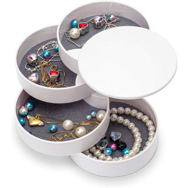 Smycken Organizer, Smycken förvaringsbox 4-lagers roterbar smycke
