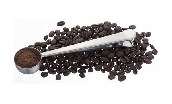 Kaffeøsesklie, Multifunksjonell rustfritt stål kaffeskje med tetningsklemme