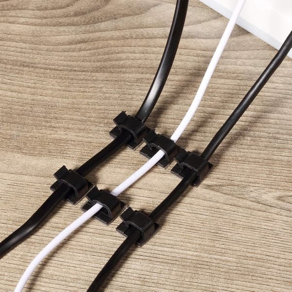 50 stk. Mini utendørs kabelklips med limteip, lysklips, dekorative