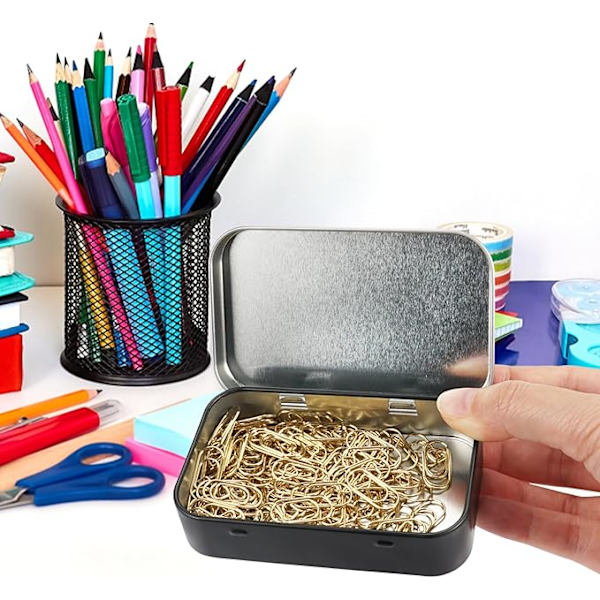 8 st Metallplåtslåda med lock, Rostsäker liten rektangulär aluminiumplåt, Mini-tillbehör Liten plåtlåda, Hemförvaringsplåtlåda kompatibel för förvaring av små föremål