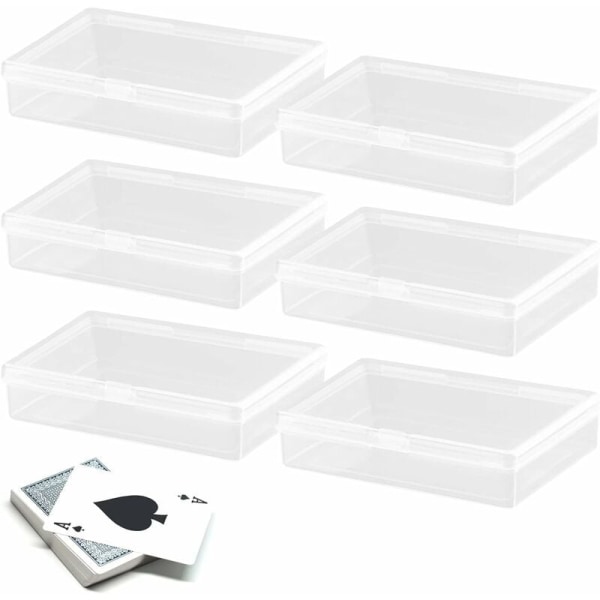 6-pak mini opbevaringsboks, klar lille opbevaringsboks med plastiklåg, opbevaring