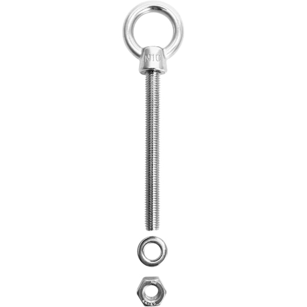 Kierteitetyt silmäpultit, ruostumattomasta teräksestä valmistettu silmäpultti mutterilla, M10*100mm, 5 kpl