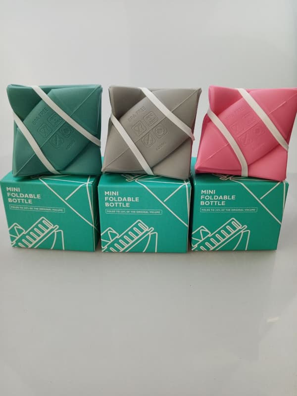 2-pack hopfällbara vattenflaskor läckagesäker ventil återanvändbar silikon hopfällbar