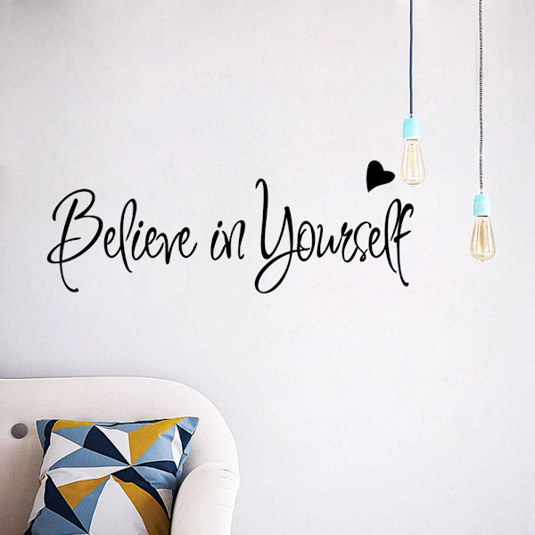 6 st Believe in Yourself väggdekal vardagsrum väggdekor Motiva
