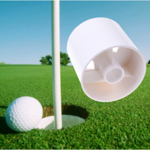 2 st | Det Essentiella Golftillbehöret för Din Putting Green - Kompatibel med Vit ABS Plast, Mått: 10 cm i höjd med en diameter på 10,8 cm