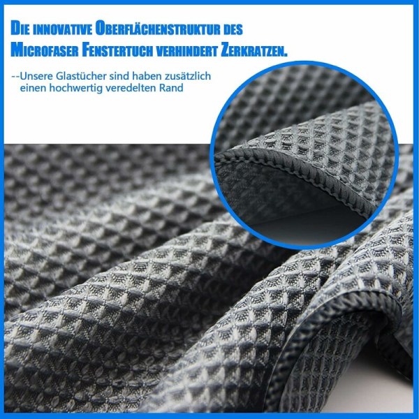 Premium kolfiber mikrofiber glasdukar för professionell fönster-/spegelrengöring