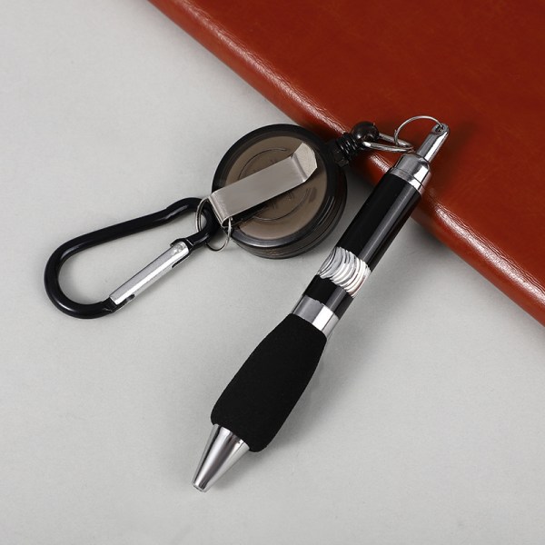 12-pack Clip On Pens Karbinhake Pennor Infällbar Badge Reel Pen Bälte Clip An