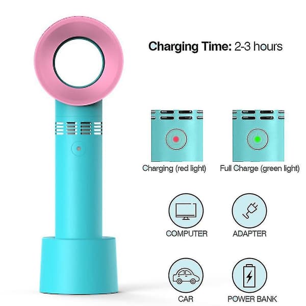 Bladløs håndholdt ventilator, mini bærbar ventilator, USB-bordventilator grøn 1 stk.