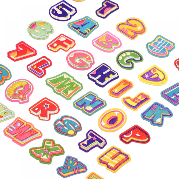 36 Pak Alphabet Stof-Klistermærker