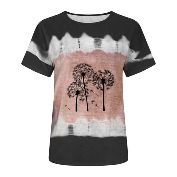 Womens Sommar Casual T-shirts V-hals Rullad Kort Ärm Lös Sid Split T