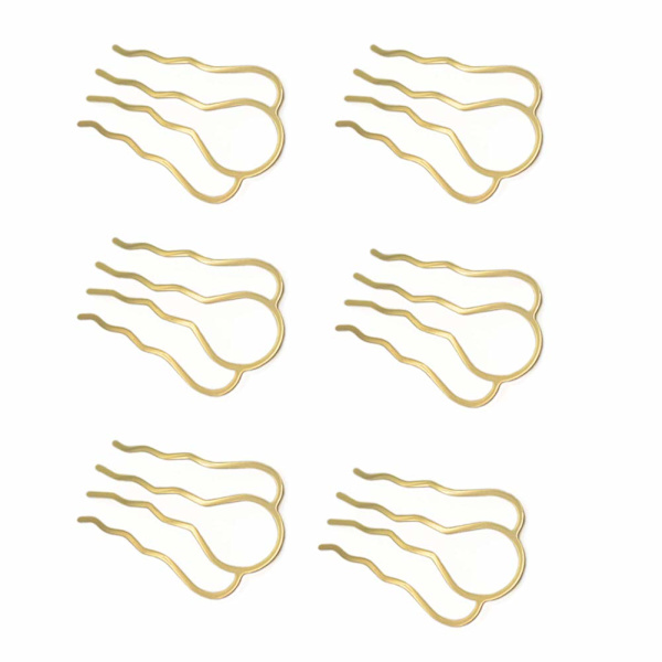 6 stk. 4 tænders hårkamme pins messing hårgaffel clips til piger og kvinder,